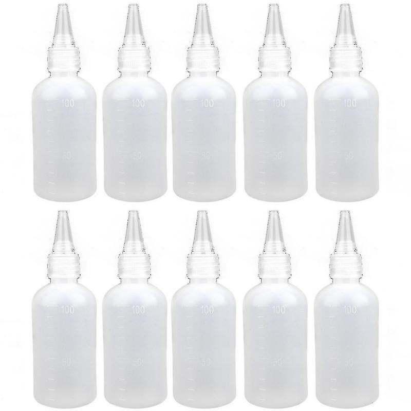 10 Pcs Plastic Squeeze Bottles,100ml Small Squeeze Condiment Bottles, Dispensing Bottles,plastic Squeezable Liquid Dropper Bottles Travel Empty Bottle