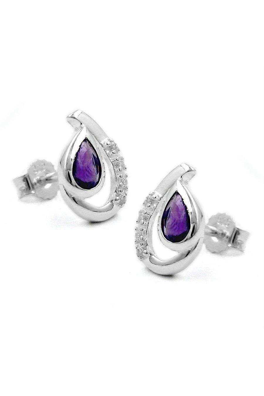 Stud Earrings Amethyst Silver 925 - Gl91385