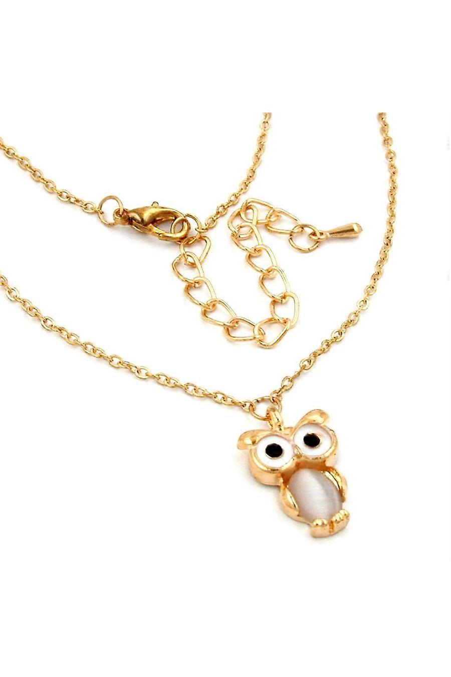 Necklace Small Owl & Chain Gold Coloured - Gl01175