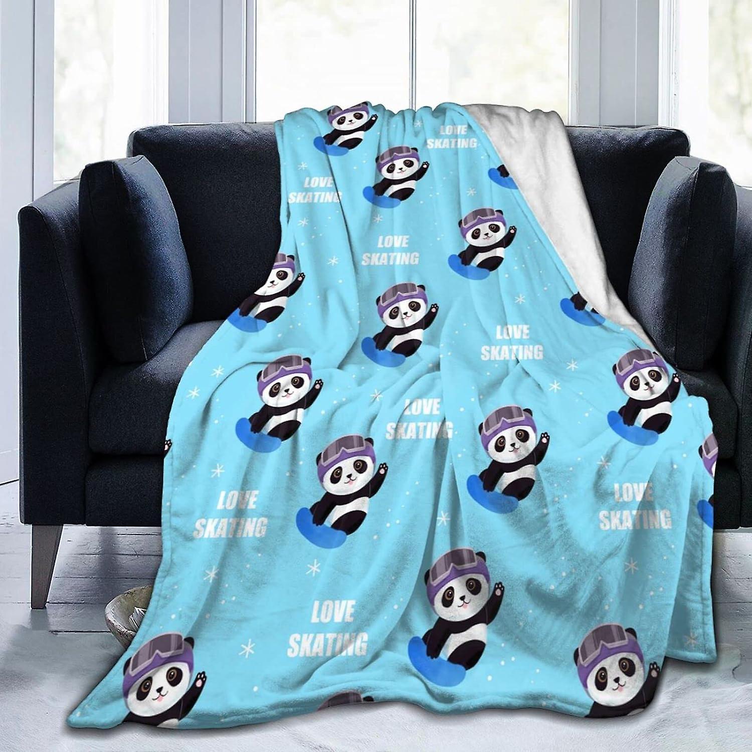 Soft Throw Blanket Cute Panda Soft Flannel Blanket Warm Washable Aldult Throws Blanket for Bed Sofa Couch