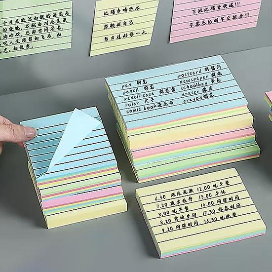 4 Pcs Sticky Notes Striped Self-adhesive Anti-slip 400 Sheets Great Stickiness Different Sizes