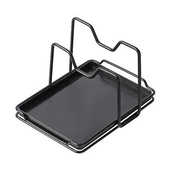 Durable Pot Cover Storage Rack Space-saving Iron Quick Drainage