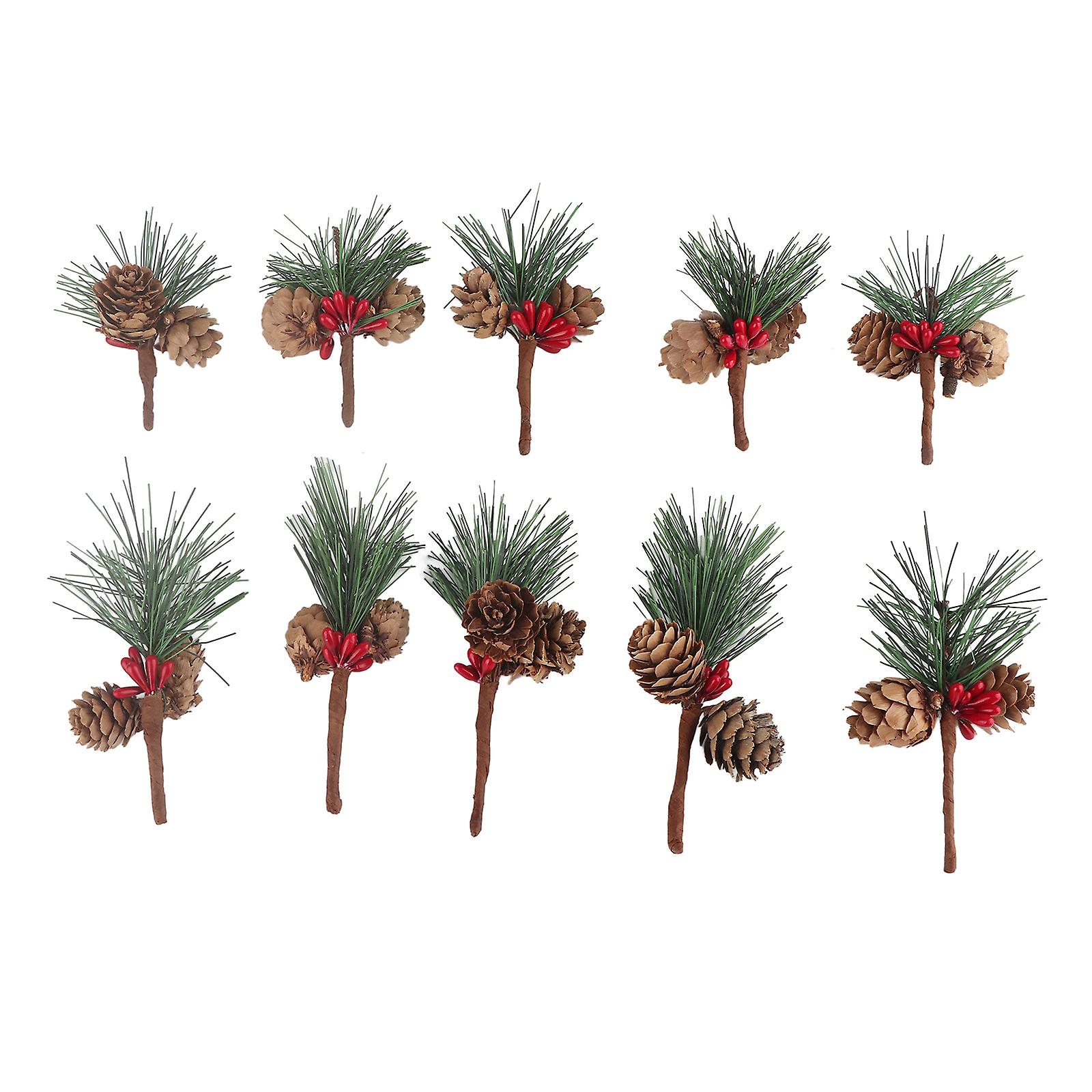 Mini Xmas Tree Accessories Pine Cones Pine Branches Xmas Decorations Small Flower Arrangements