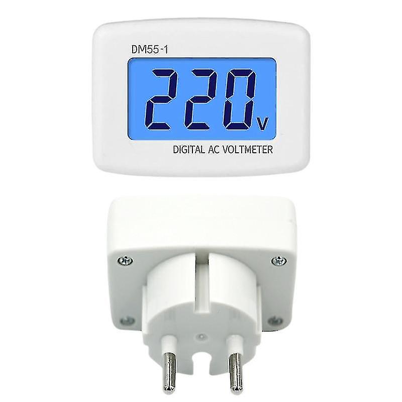 Ac Meter Head Round Plug Dm55-1 110v-220v Digital Ac Lcd Digital Display Voltmeter