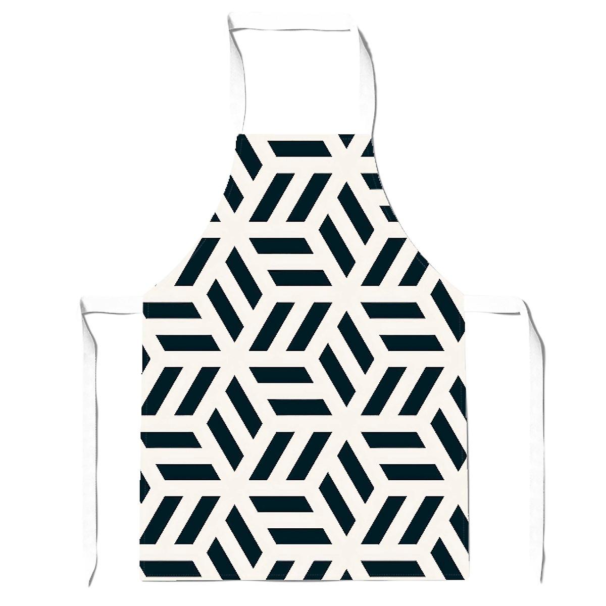 Geometric Monochrome Hexagonal Pattern Apron
