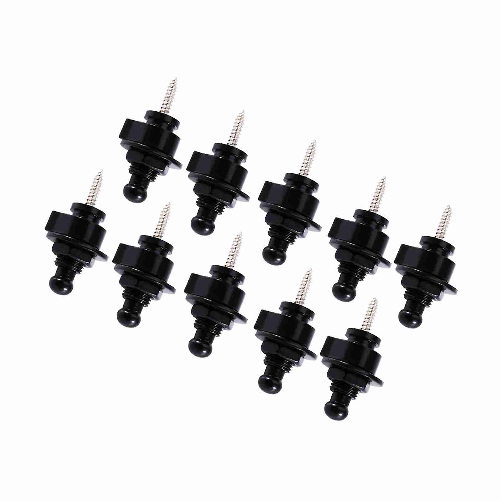 10pcs Metal Round Head Strap Locks 5cm Black Guitar Locks