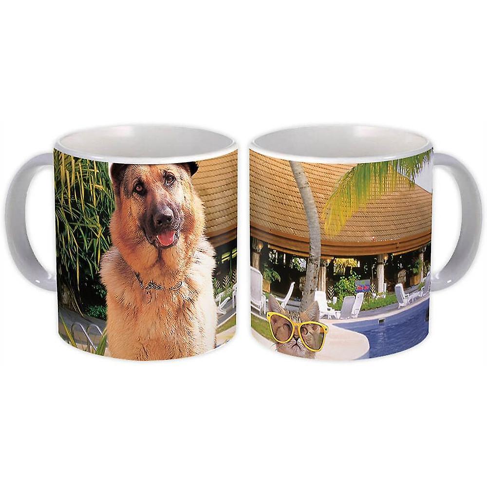 Gift Mug: German Shepherd Captain Pool Dog