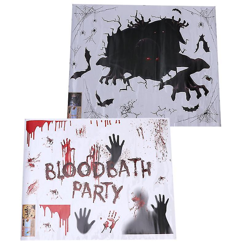 2pcs Blood Printed Stickers For Halloween Decorations