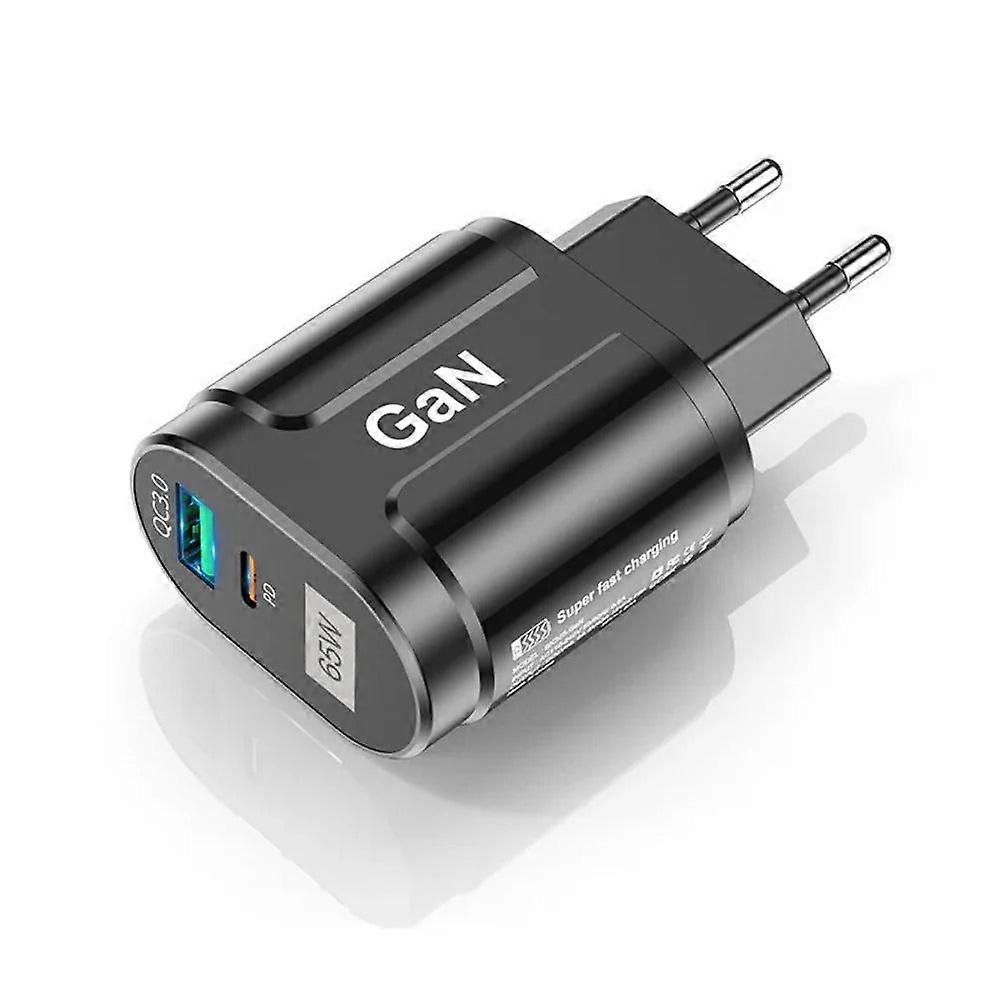 65W Gan 2-port Usb Pd Charger, Fast Charging Adapter For Iphone, Samsung, Huawei