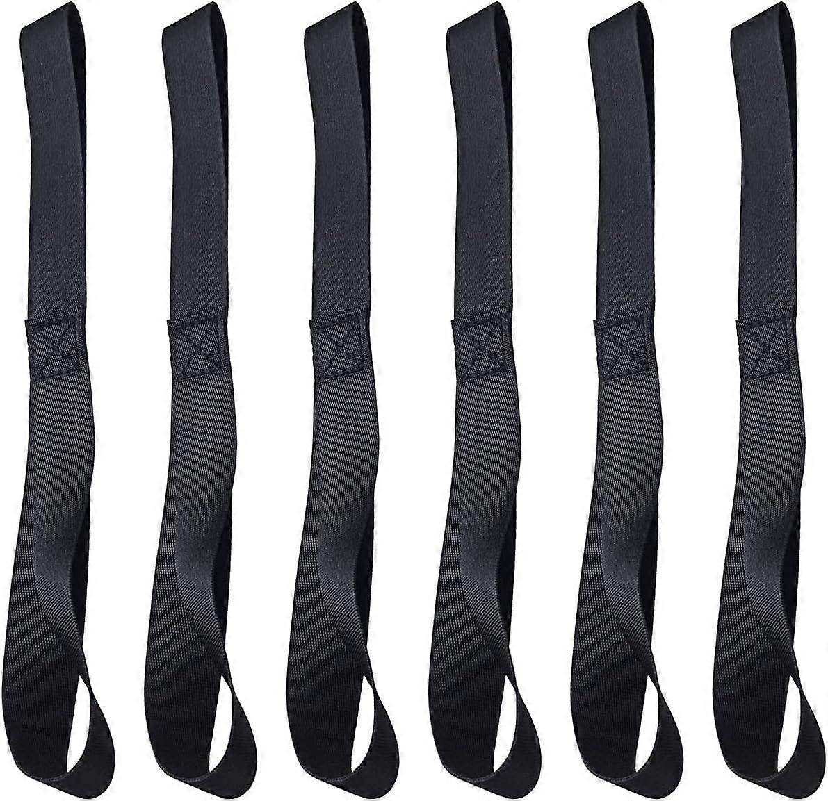 Black Soft Loop Tie Down Straps (6 Pack) 4500Lbs Breaking Strength and 1500Lbs