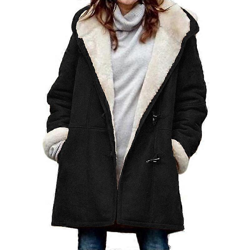 Winter Coats For Women Fleece Lined Jackets Warm Button Down Sherpa Wool Hooded
