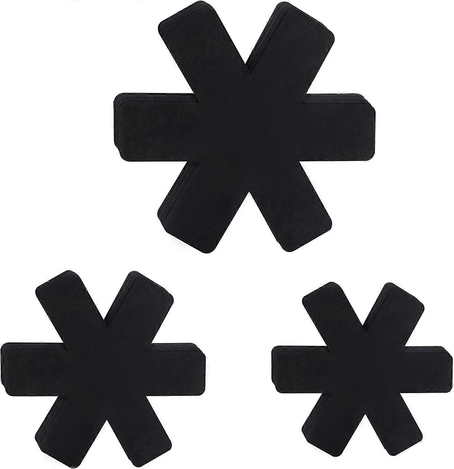 Pot Trivet Non-Slip Pan Protector Kit Black 12 Pieces