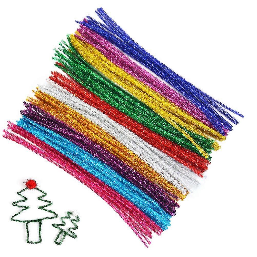 200Pcs Multicolor Glitter Creative Art Stem Bendable Sticks Flexible Straw Stem Bar Set for Kids (Random Color)