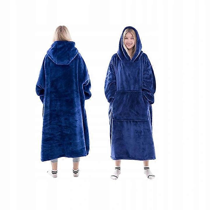 Flannel Warm Sweatshirt Bathrobe Hooded Blanket 2