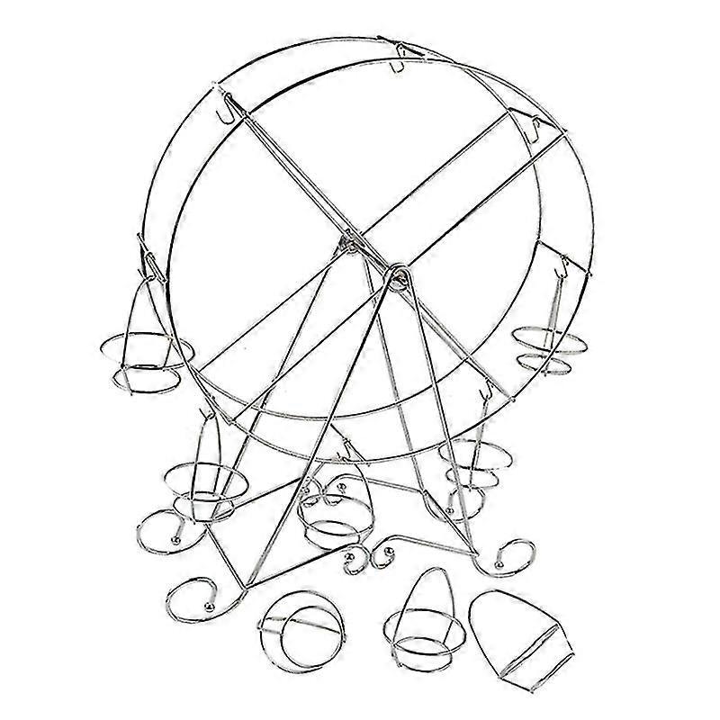 صينية تقديم حلوى على شكل عجلة فيريس دوارة، 8 قطع كب كيك، مصنوعة من الفولاذ المقاوم للصدأ بتصميم سيرك الكرنفال