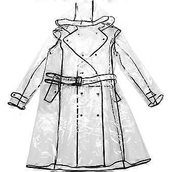 Rain Poncho, Reusable Transparent Raincoat EVA Portable Waterproof Rain Cape Breathable Rain Jacket for Travel, Hiking, Cycling & Camping