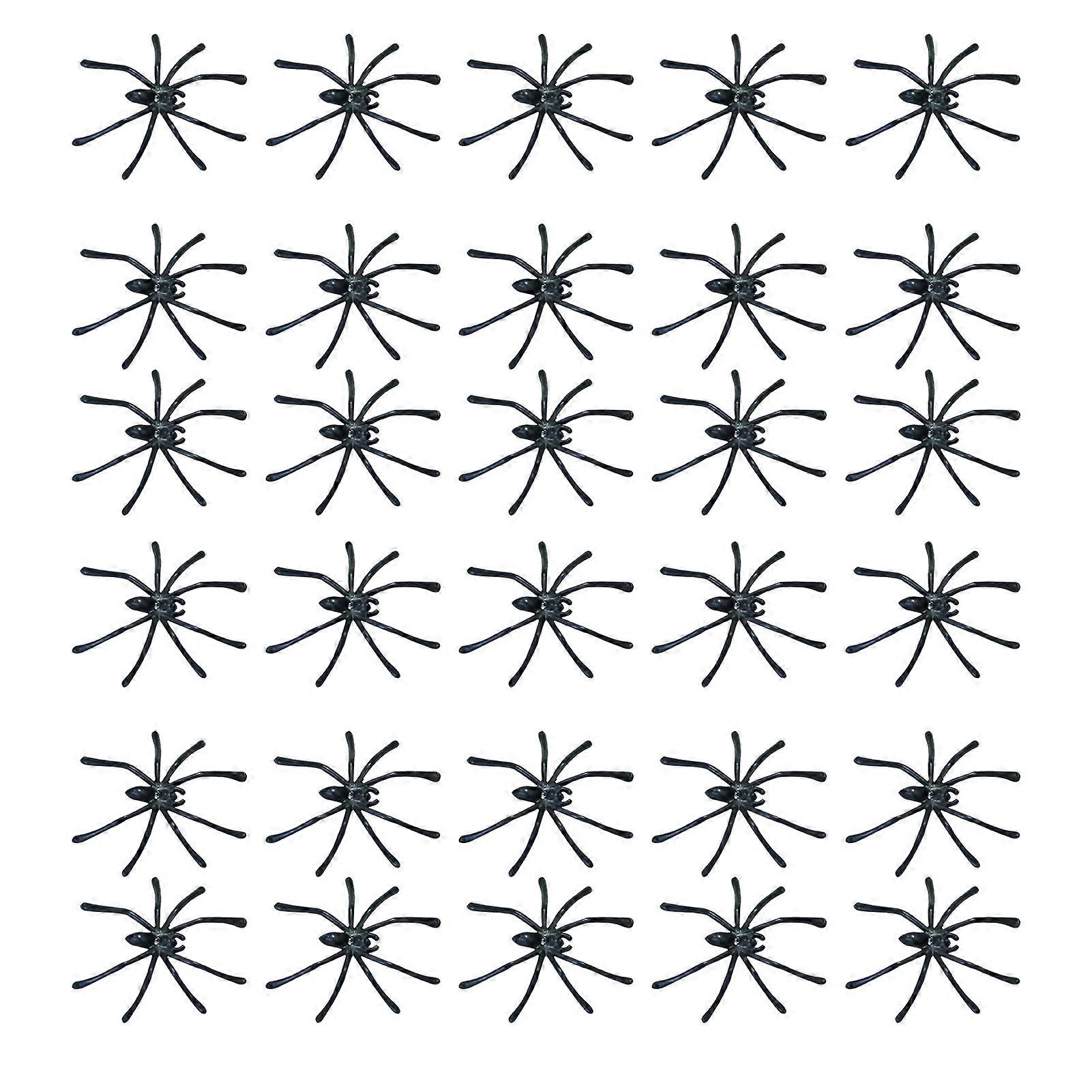 30Pcs Fake Spider Toys Realistic Appearance Small Size Prank Scary Black Spiders Halloween Decoration Photography Prop
