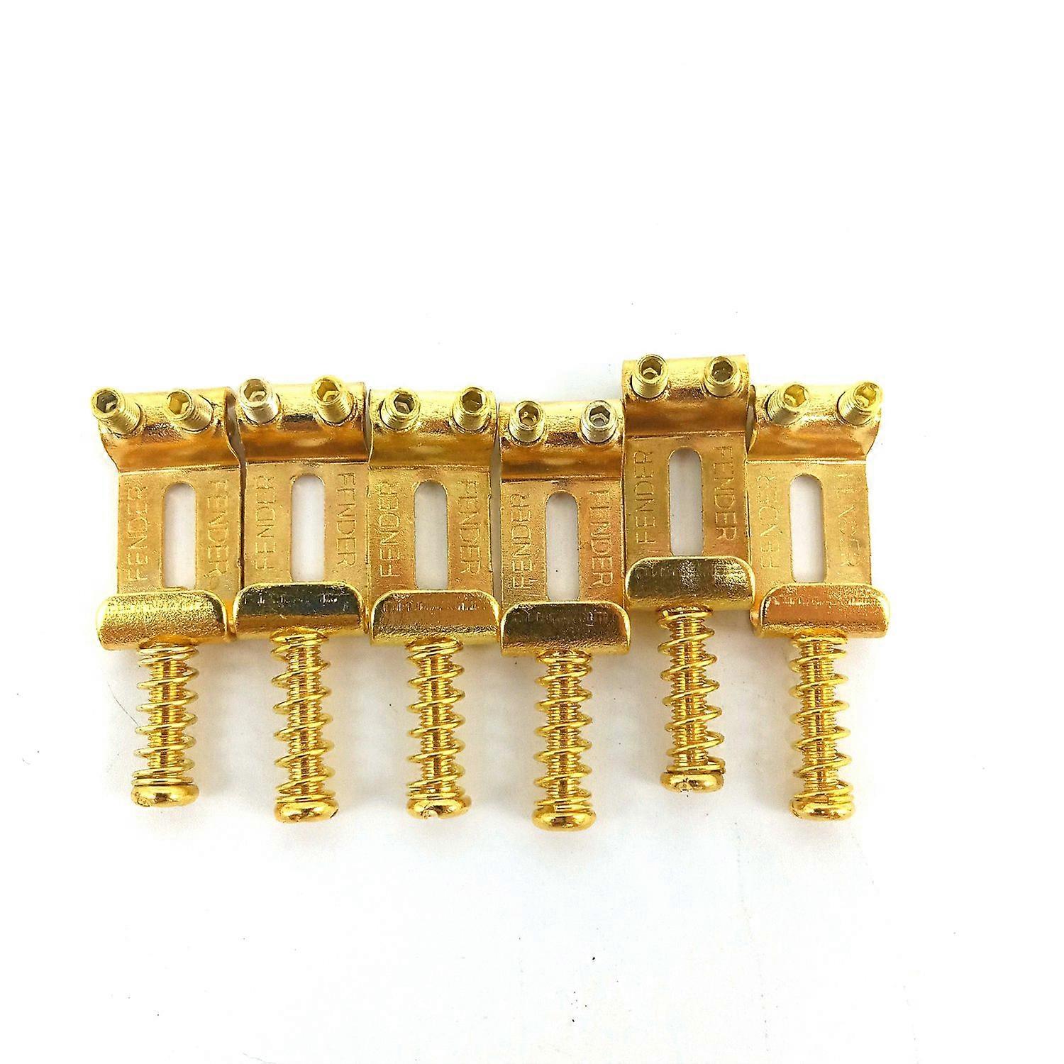 6 Roller Bridge Pull String Code Electric Guitar Saddle for Electric Guitar Accessories Gold