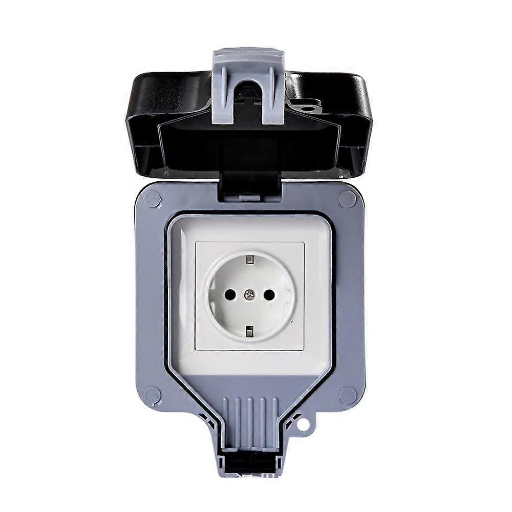 IP66 Waterproof Outdoor Wall Switch Power Socket 16A EU Standard Electrical Outlet Socket Panel AC 110~250V