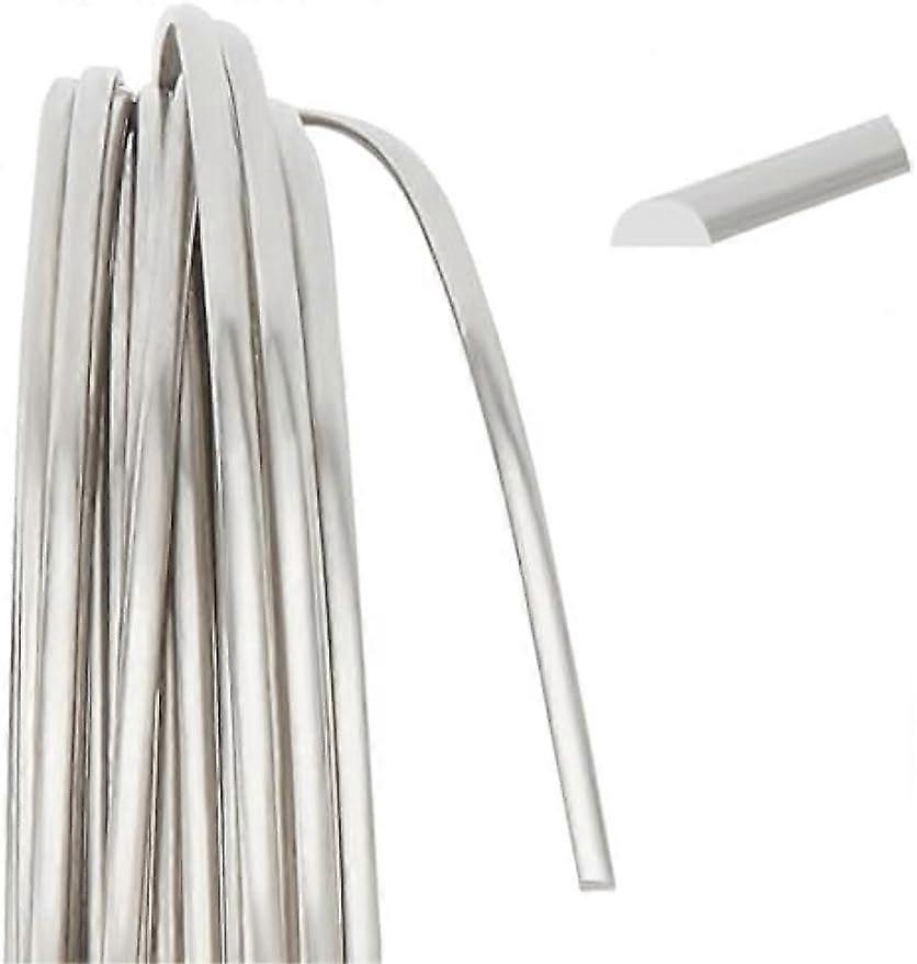 20Feet Silver Half Round Craft Wire 23 Gauge White Copper Beading Wire