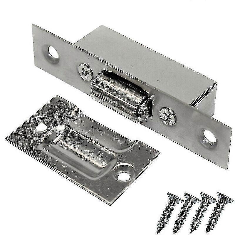 Adjustable Roller Catch Satin Mortice Door Spring Ball Latch Stainless Steel(silver)(1pcs),bz