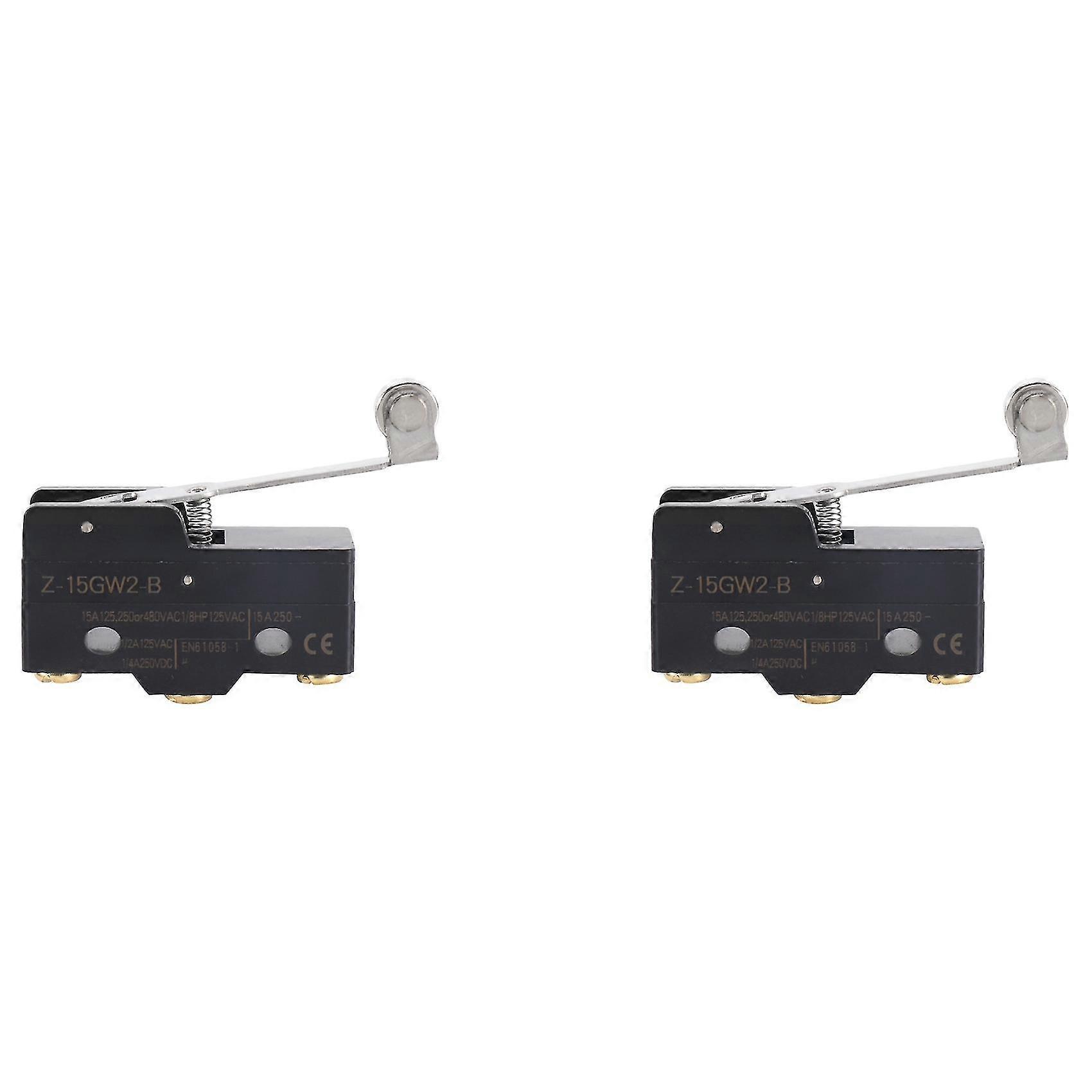 2x Panel Mount Long Hinge Roller Lever Ac Dc Basic -switch Z-15gw2-b