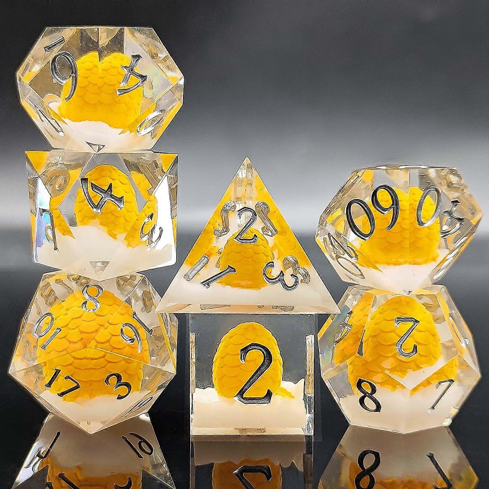 Resin Polyhedral Dice Set Dnd Dice Set Dragon Egg Dice Role Playing Dice Sharp Edge Resin Dice Set For Dungeon And Dragons Game