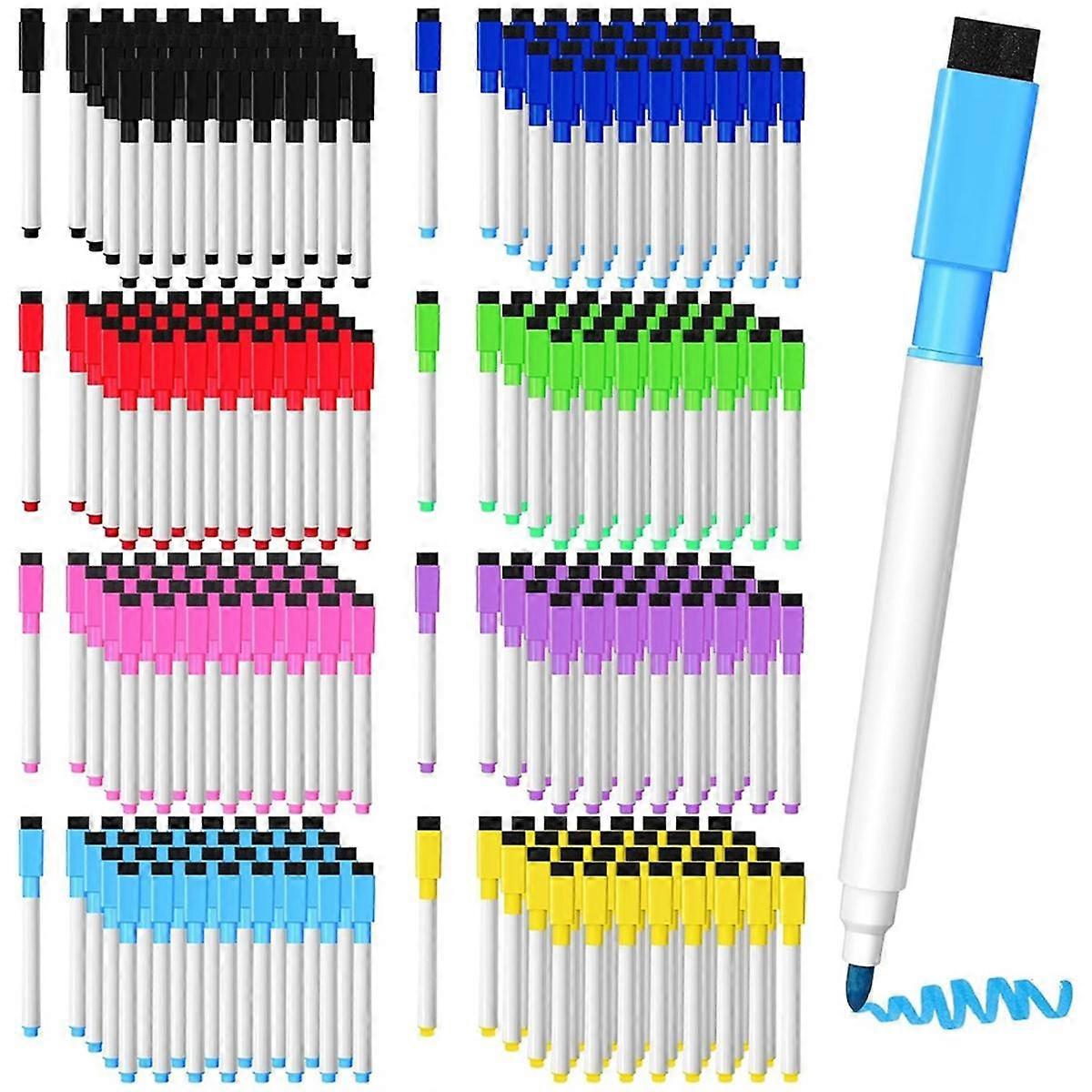 200 Pcs Magnetic Dry Erase Markers Fine Point Tip Whiteboard Markers with Eraser Cap,For School Off