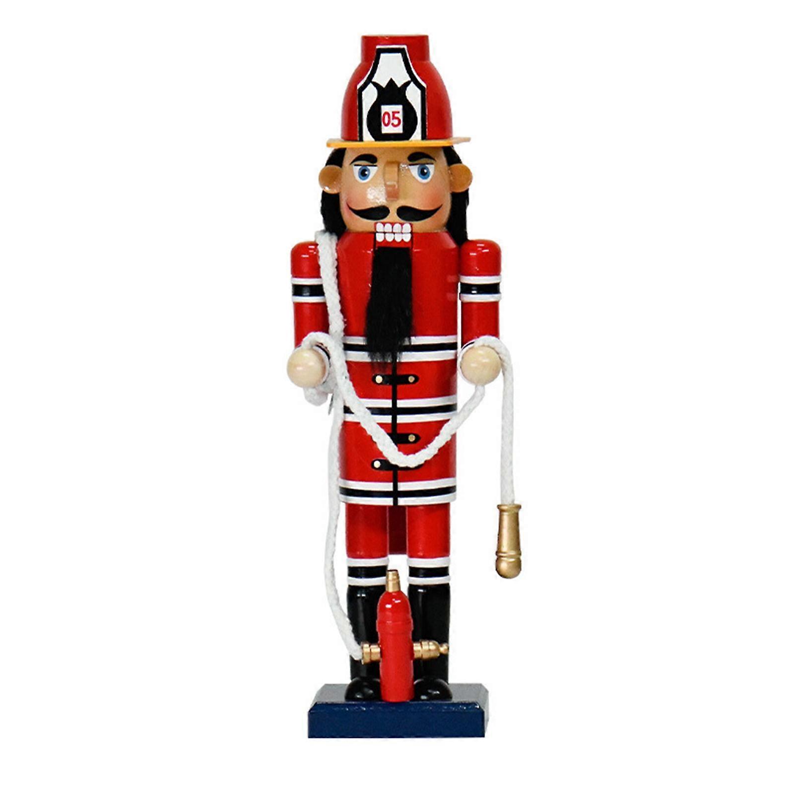 Firefighter Nutcracker Statue Gift Christmas Figurine for Table Centerpieces