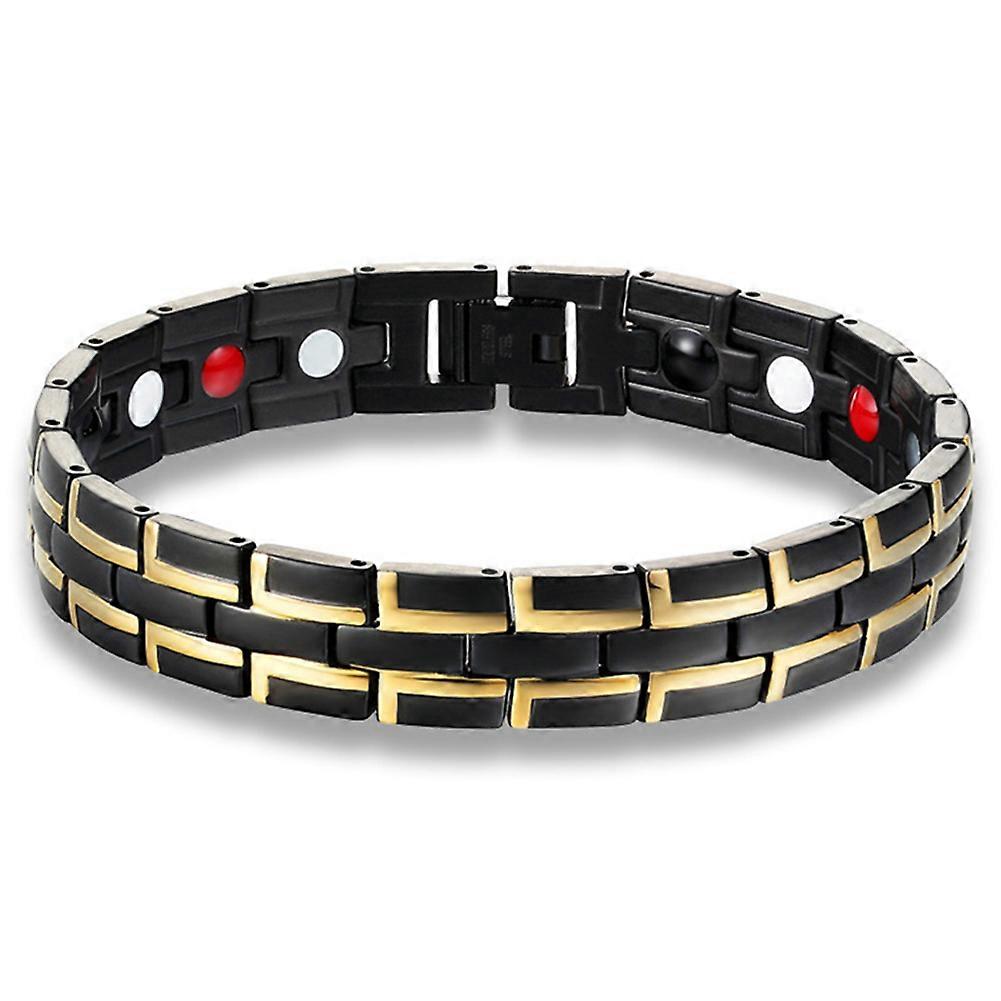 Titanium Steel Bracelet Radiation Protecting Double Row Magnets Bracelet for Men