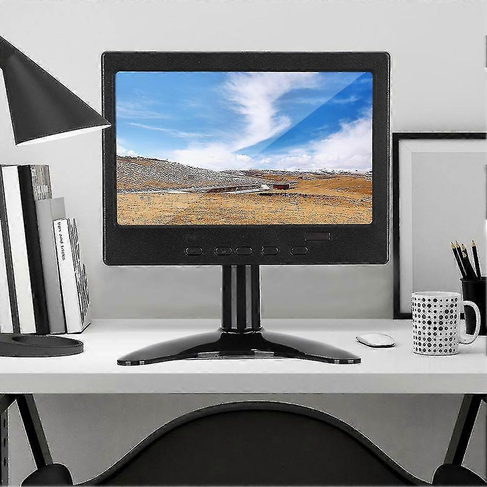 7In 1024x600 resolution 16:9 multifunction display monitor for hdmi / vga / av input with stand (100-240v)eu plug
