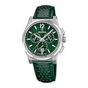 Festina Swiss made rive Men's Analog Quartz watch with cowhide bracelet F20060/3