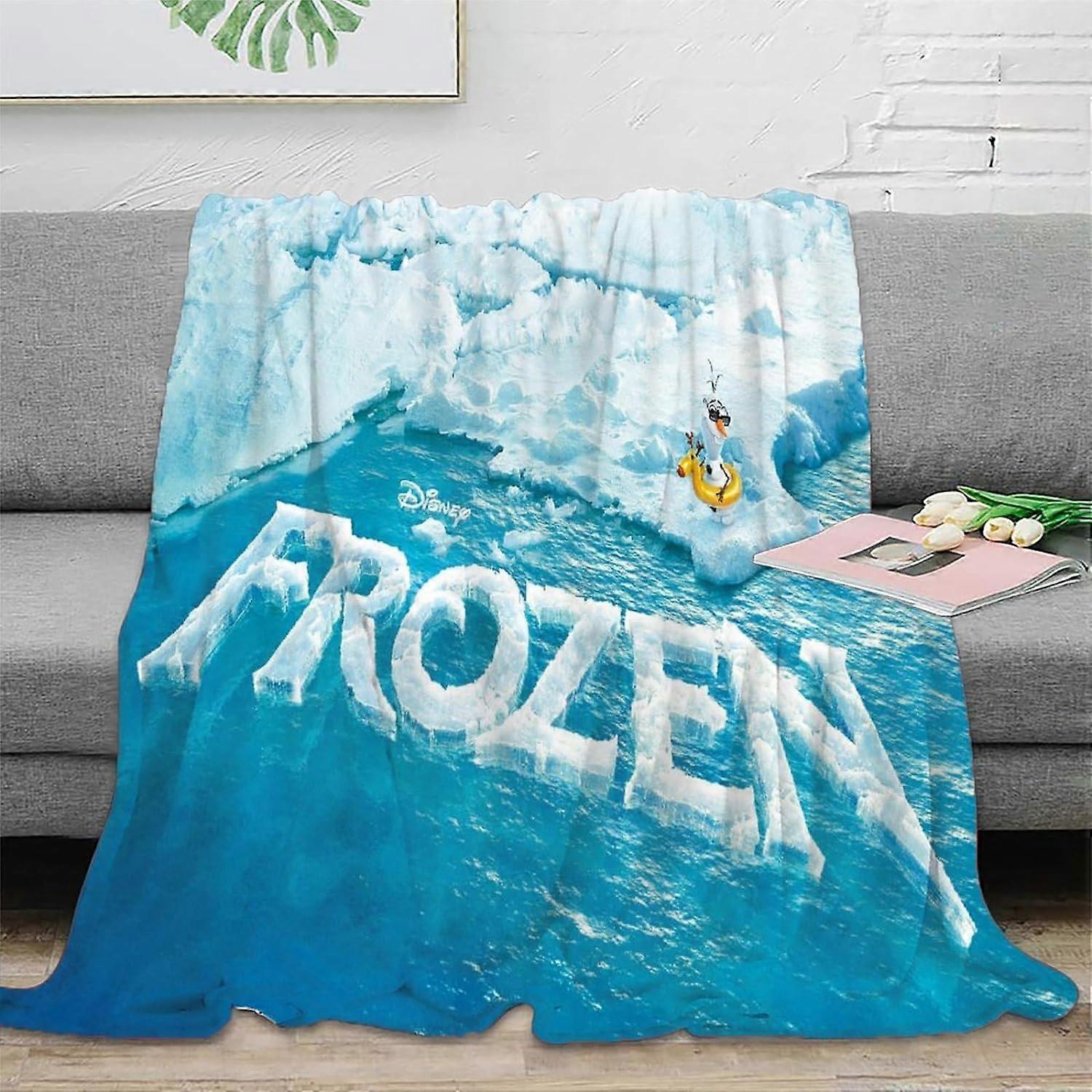 Frozen Fleece Blankets Throw Large Kids Adults Microfiber Fluffy Soft Warm Lightweight Plush Blanket 3D Printed Flannel Blankets for Bed Sofa Chair G-