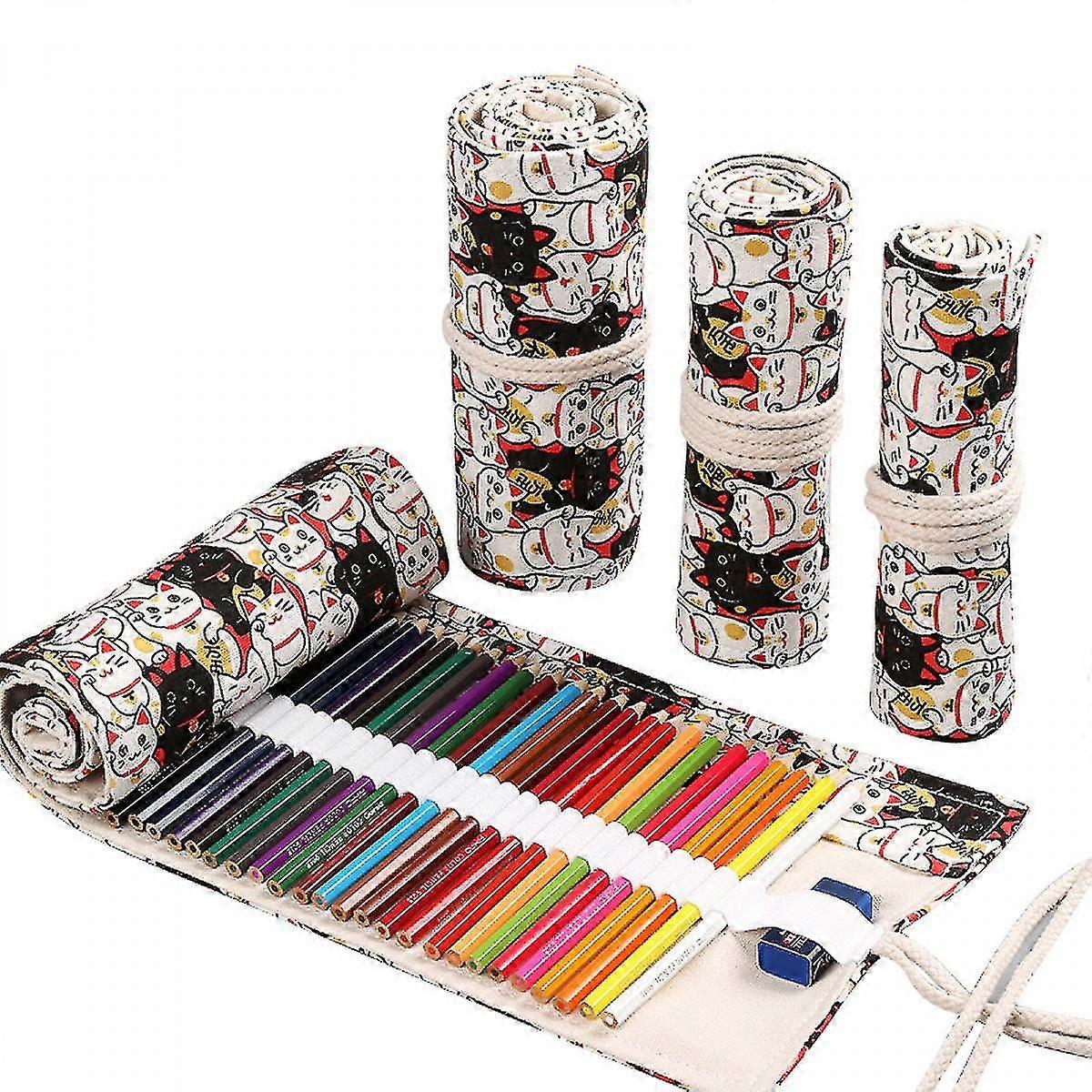 Handmade Plutus Cat Canvas Pen And Pencil Case For Boys And Girls