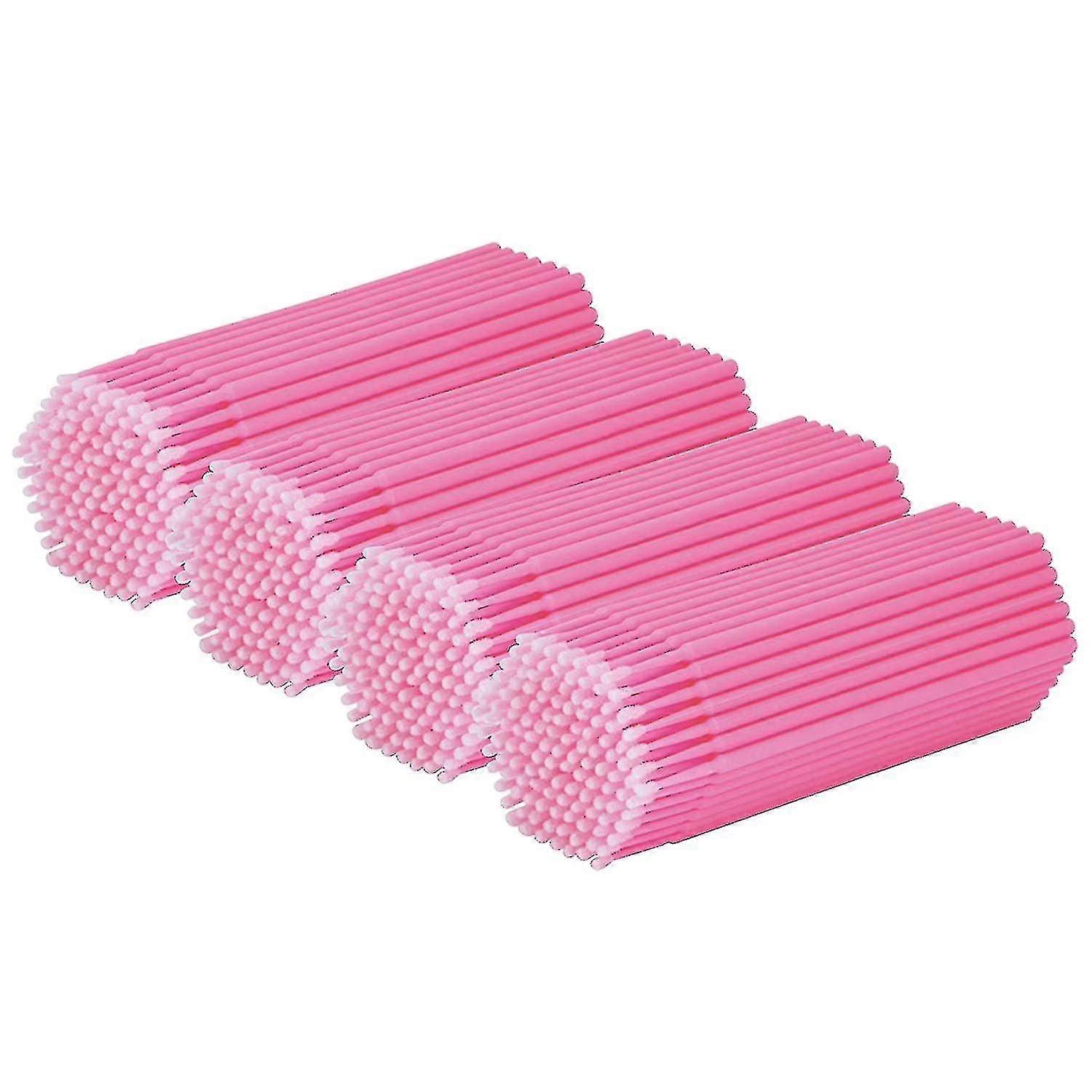 400pcs Micro Brush- Pink-micro Swabs For Eyelash Extension, Disposable Micro Applicator Brush Micro Eyelash Swabs