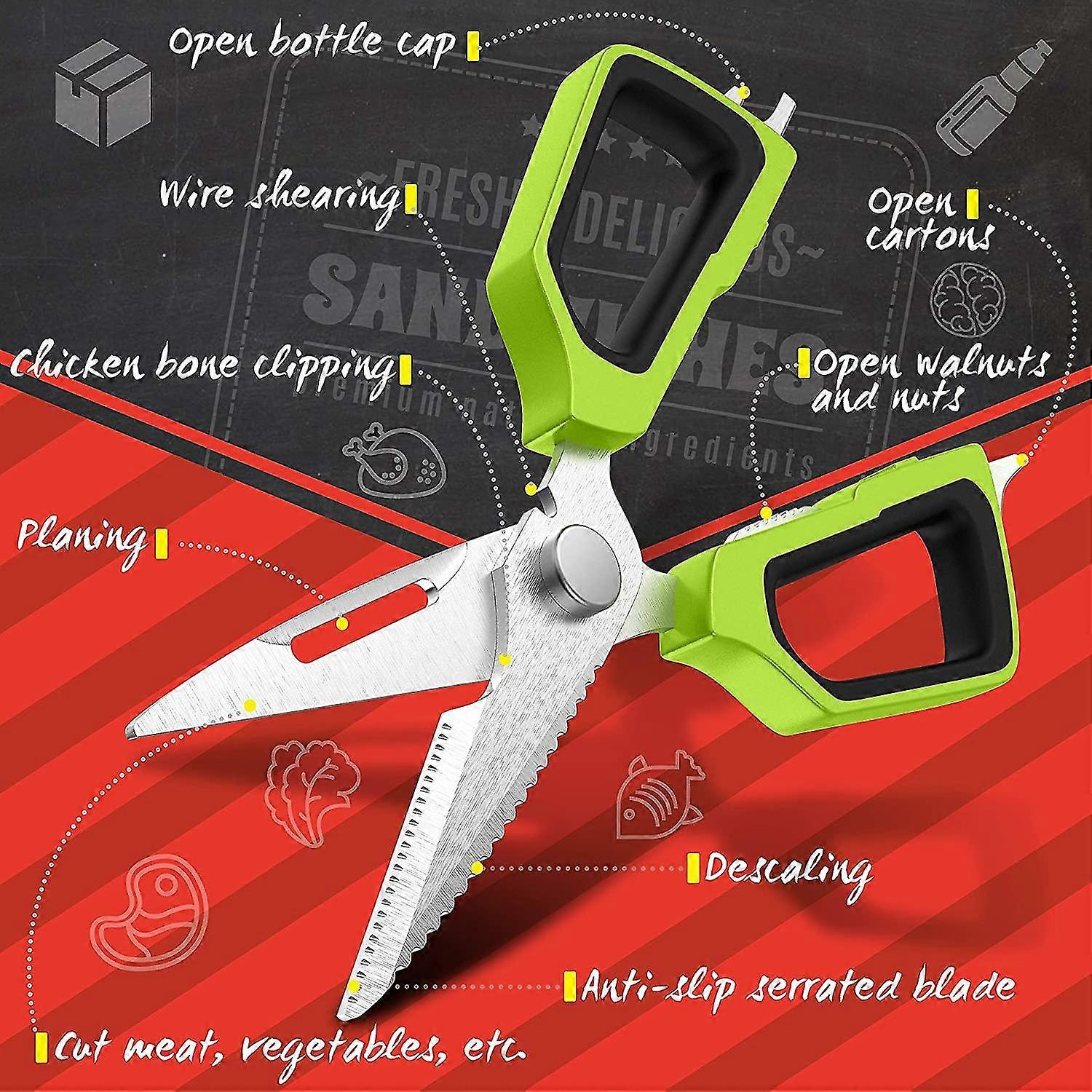 Kitchen Scissors Separable-heavy Duty Kitchen Shears,stainless Steel