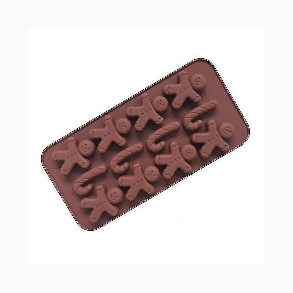 2 Pcs Christmas Silicone Chocolate Moulds(brown)
