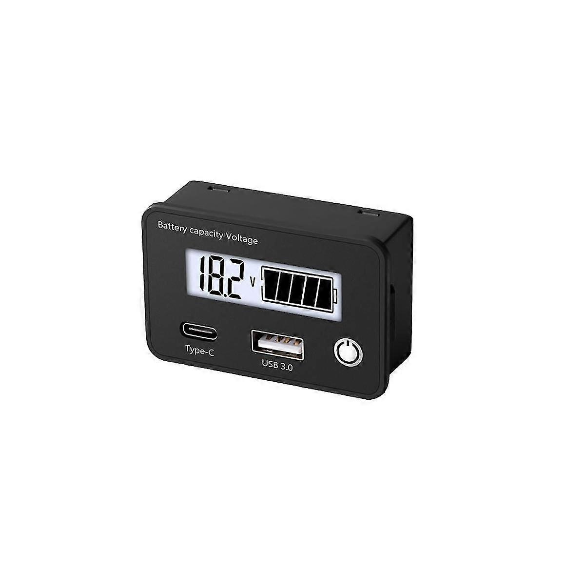 Dc8-30v Battery Capacity Indicator Lead Acid Lithium Batteries Level Tester Usb 3.0digital Voltmete