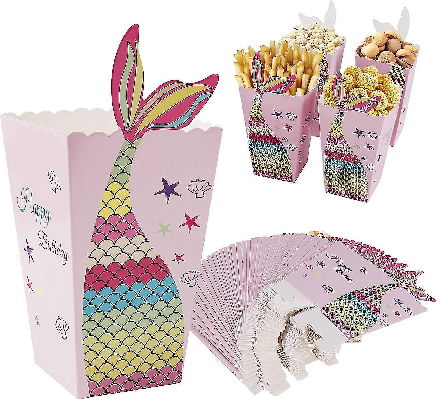 Popcorn Boxes Mermaid Popcorn Bags Fishtail Popcorn Bag Cardboard Popcorn Boxes