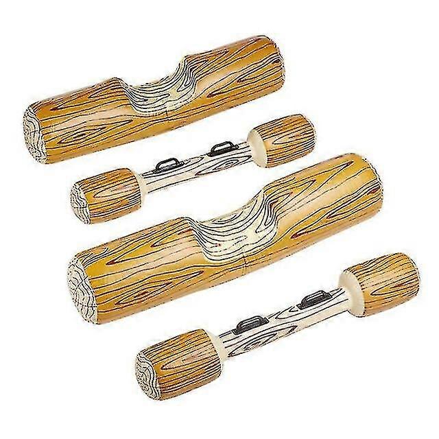 Pool Float Toy Water Game Swim Ring Inflated Float Pool Inflatable(4 Pcs, Wood Color)
