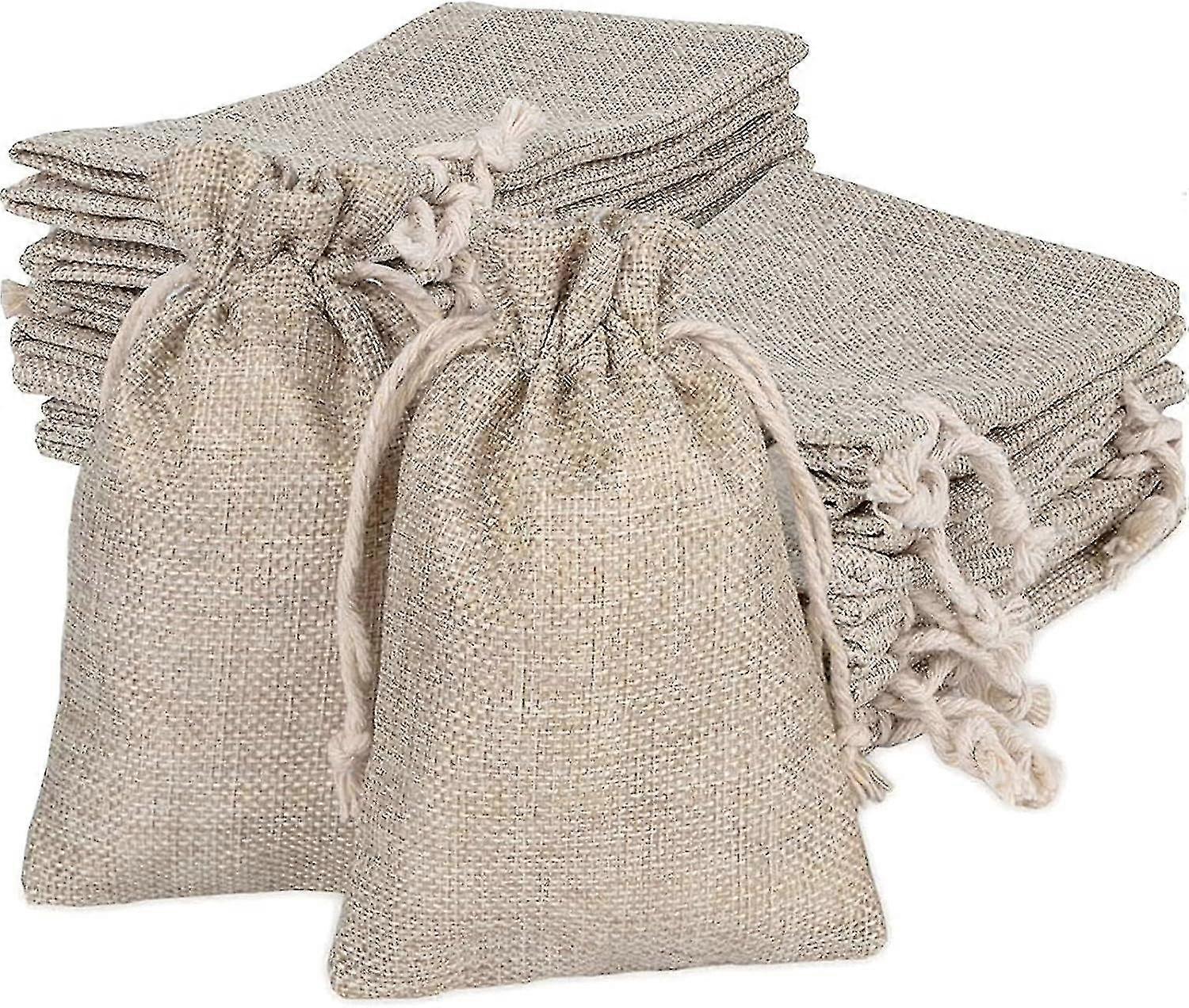 20 stks Platte Jute Zakken Jute Zakken, Mini Hydrofiele Zak Katoenen Zakken Geweldig Voor Kleine Sieraden Snack Koekje Popcorn Snoep Vrouwen