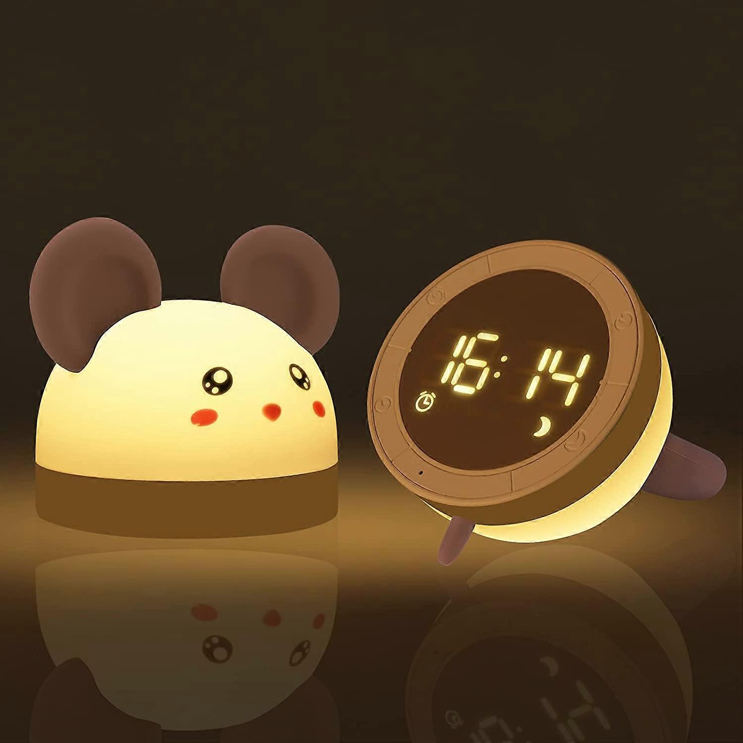 Kids Digital Alarm Clock,with Night Light Timer Function USB Charging
