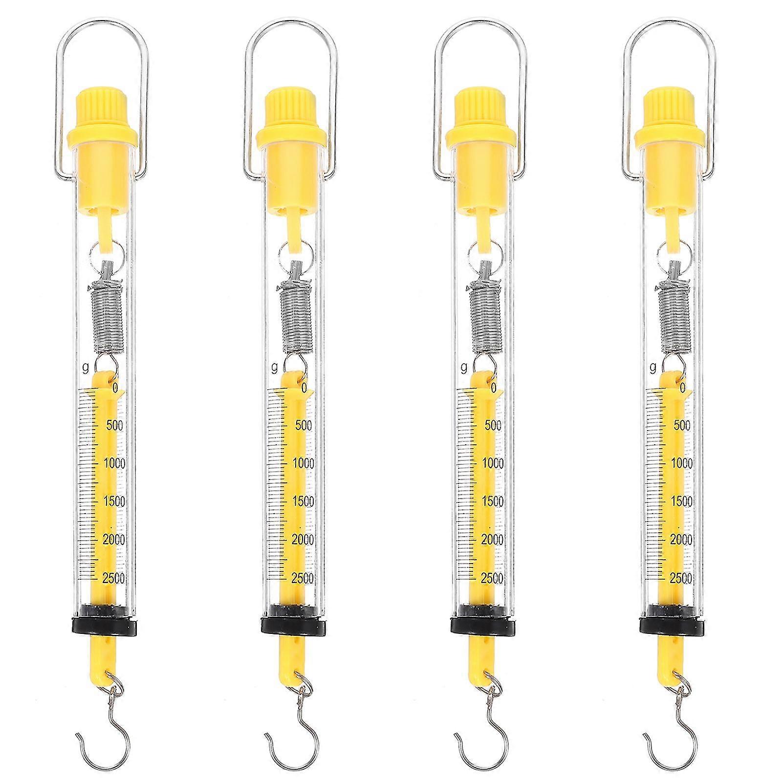 4Pcs Spring Scale Tubular Spring Scale Newton Force Meter Dynamometer Hook Scale