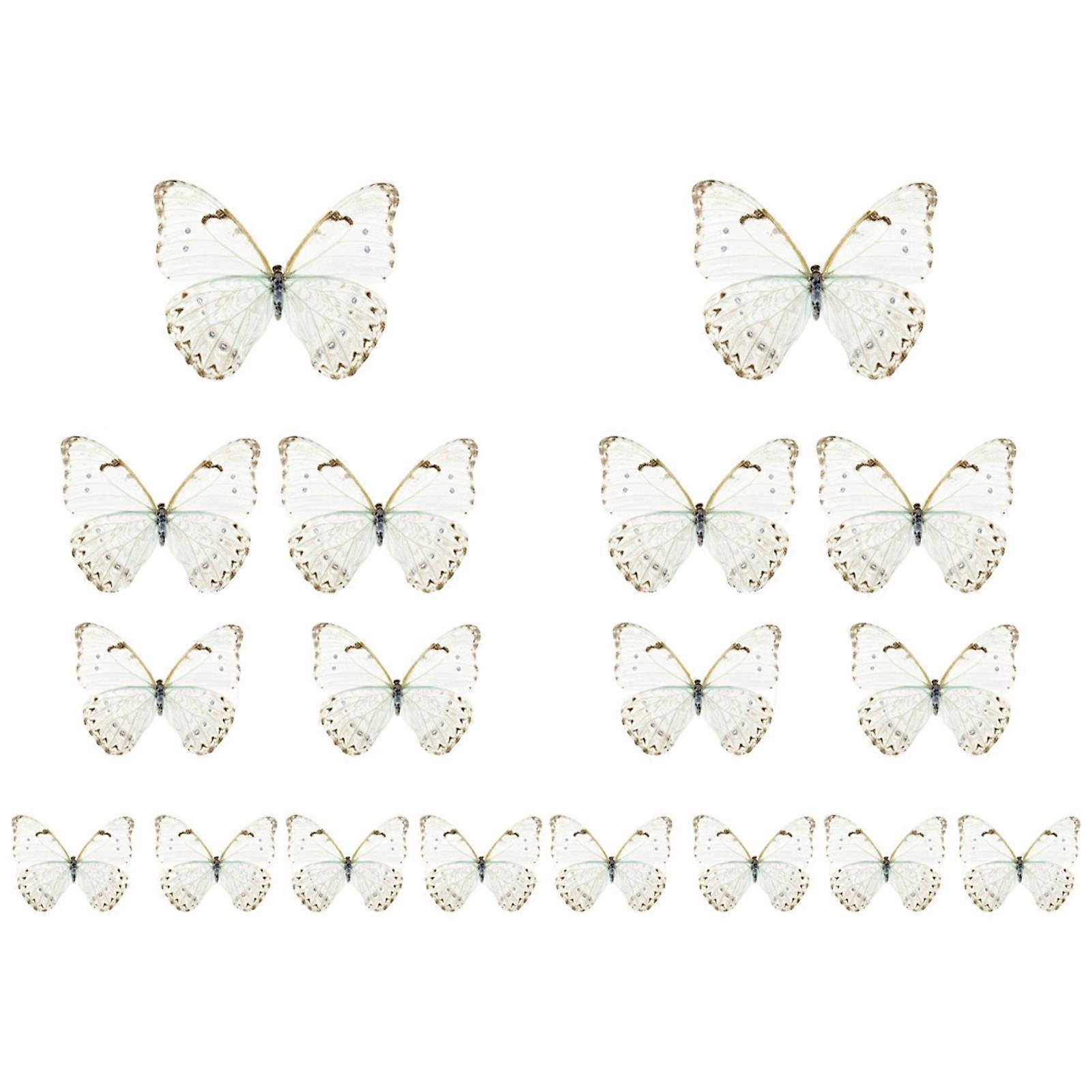 18Pcs/Set Butterfly Cake Toppers Realistic Vivid Image Food Grade Reusable Festive Decorative Paper Simulation Butterfly Cake Decorating Toppers Weddi