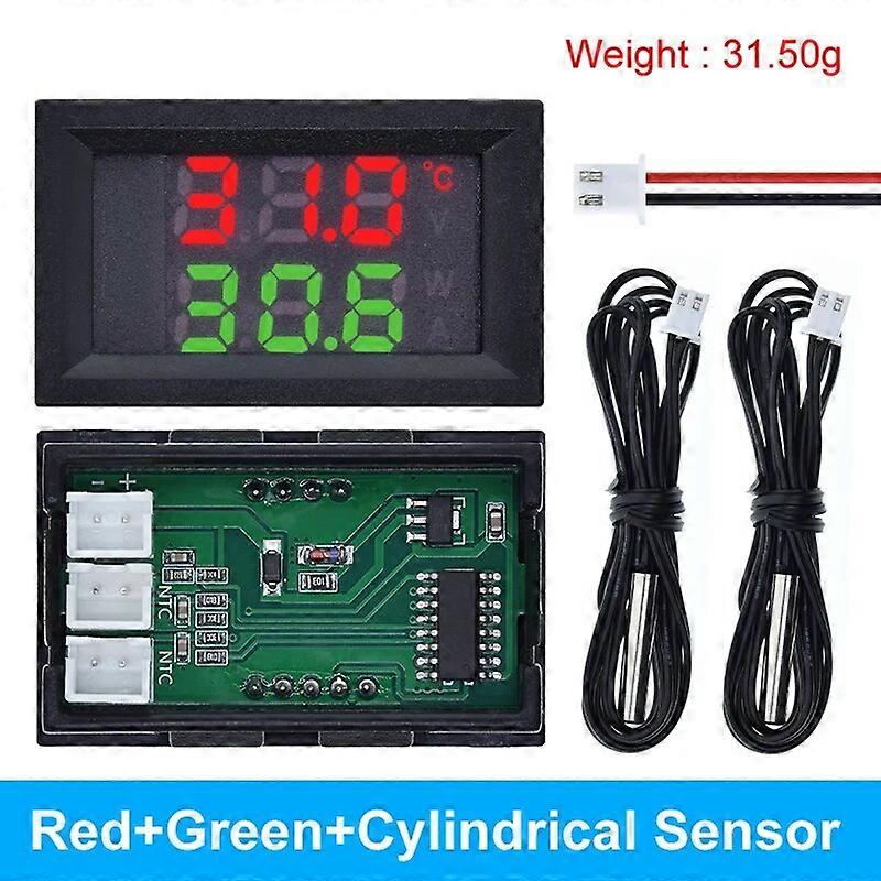 DC4-30V 100cm LED Display Digital Voltmeter and Thermometer Temperature Sensor Detector With NTC10K 3950 Probe Temp Tester Gauge