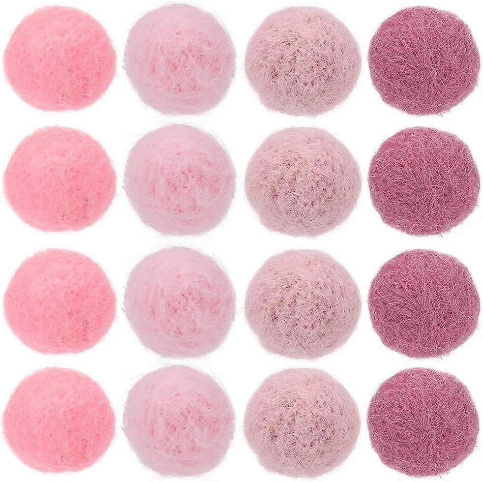 40Pcs Wool Felt Balls Wool Pom Pom Balls Felted Wool Balls 20mm Handmade Wool Felt Pom Poms Pink Wool Felt Ball Puff Balls Felted Pompoms for Crafts D