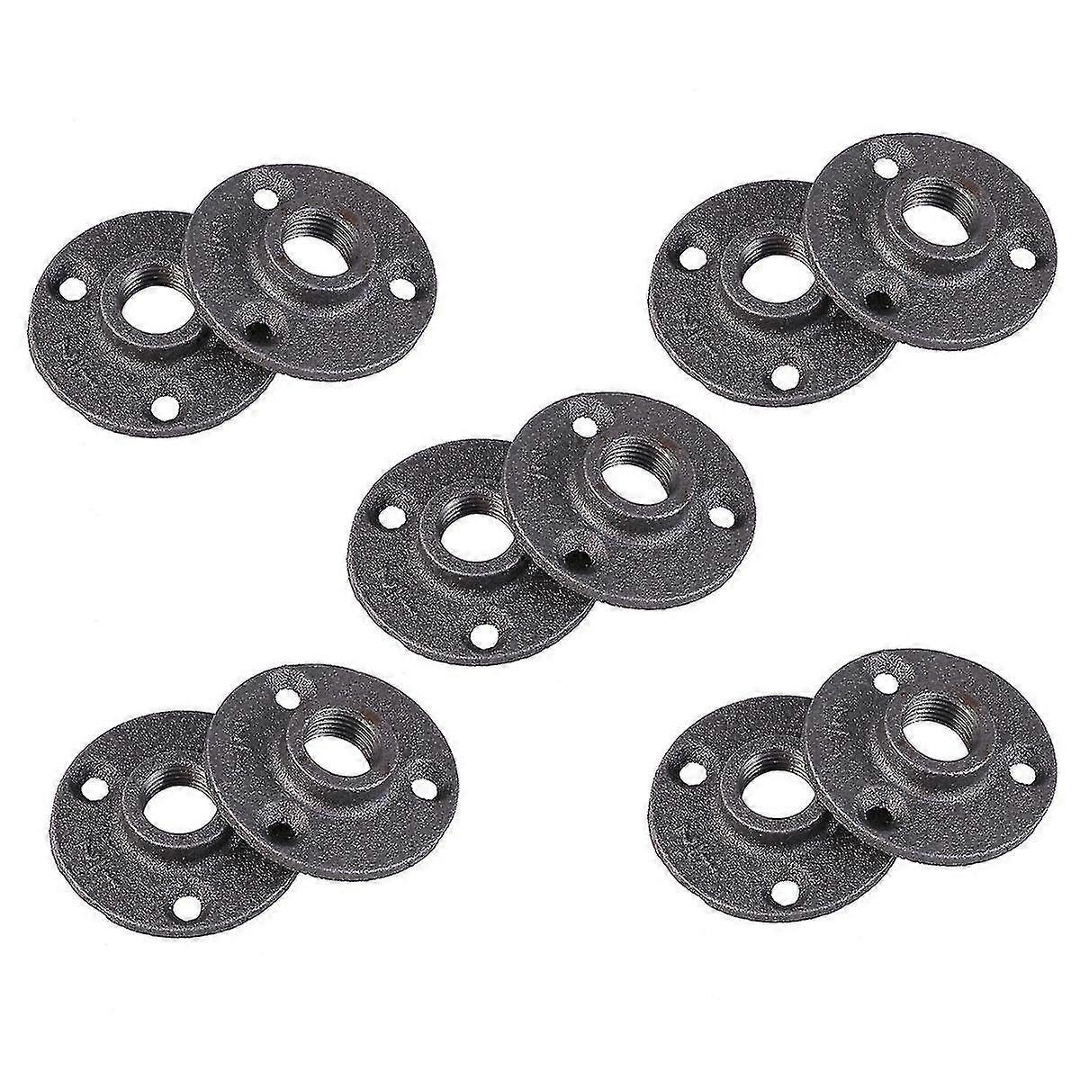 10pcs 20mm חמרן חוטי רצפה אוגן צינור ברזל אביזרים קיר רכוב על אוגן (1/2 3 חורים)