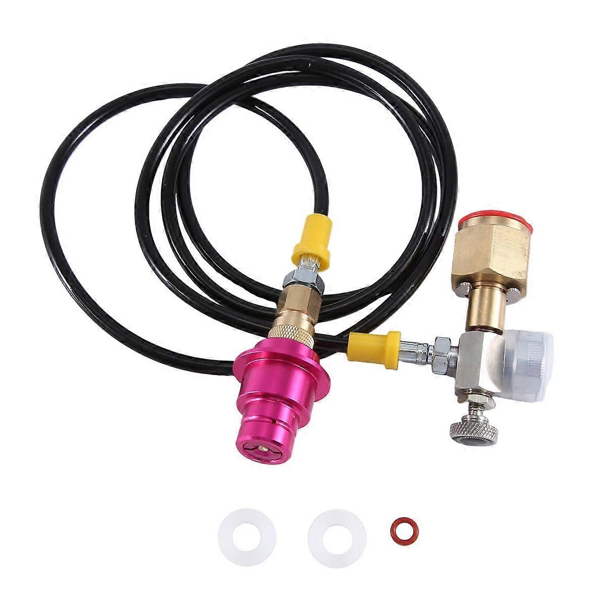 CO2 Adapter Hose with 2000Psi Pressure Gauge for DUO/TERRA/ART Quick Connect to Larger CO2 Bottles