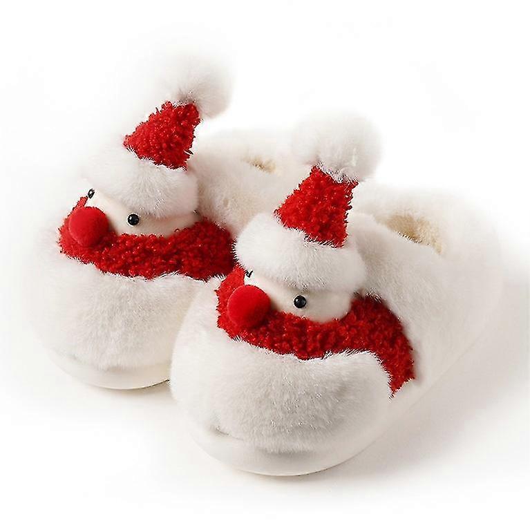 Par Vintertofflor Tofflor Faux Päls Jul Snögubbe Tofflor Vinter Hem Nyhet Tofflor
