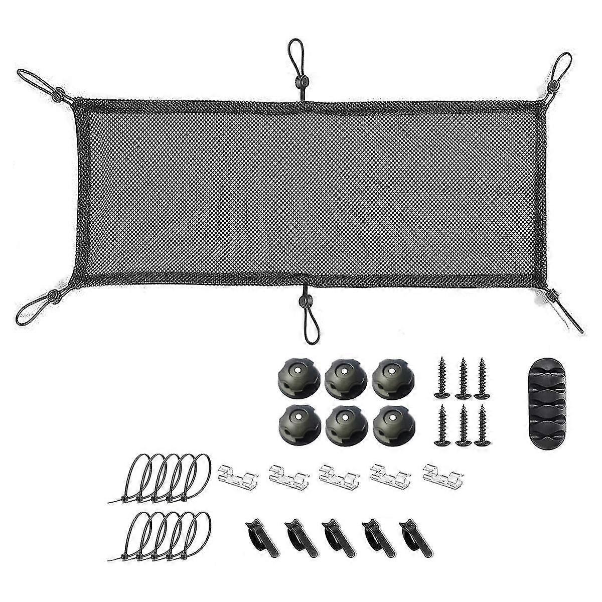 Under Desk Cable Management Net, Under Table Cord Management Mesh Organizer Flexible Wire Hiders 50